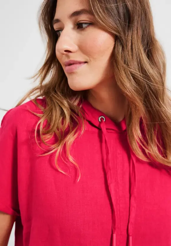 143465- Red Linen Dress with Hood- Cecil