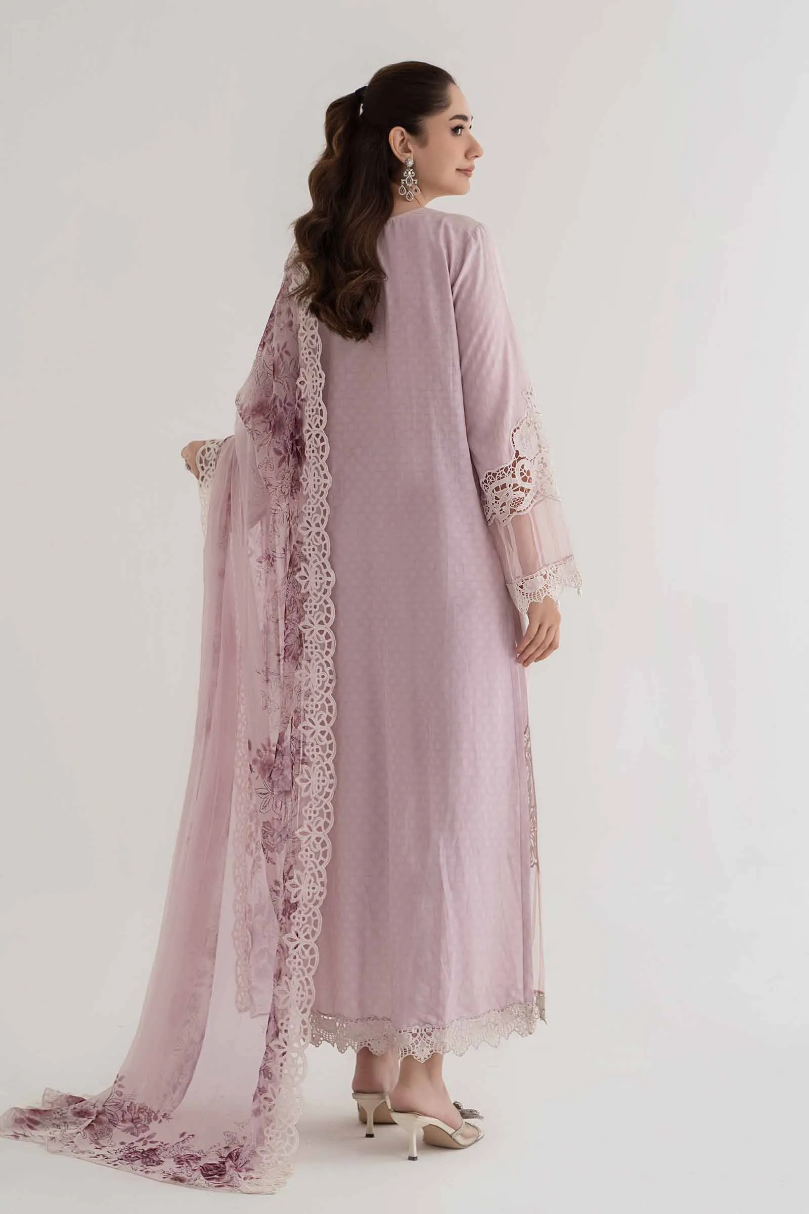 3 Piece Embroidered Dobby Lawn Suit | DS-2414-A