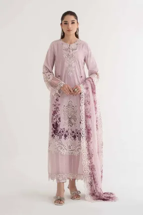 3 Piece Embroidered Dobby Lawn Suit | DS-2414-A