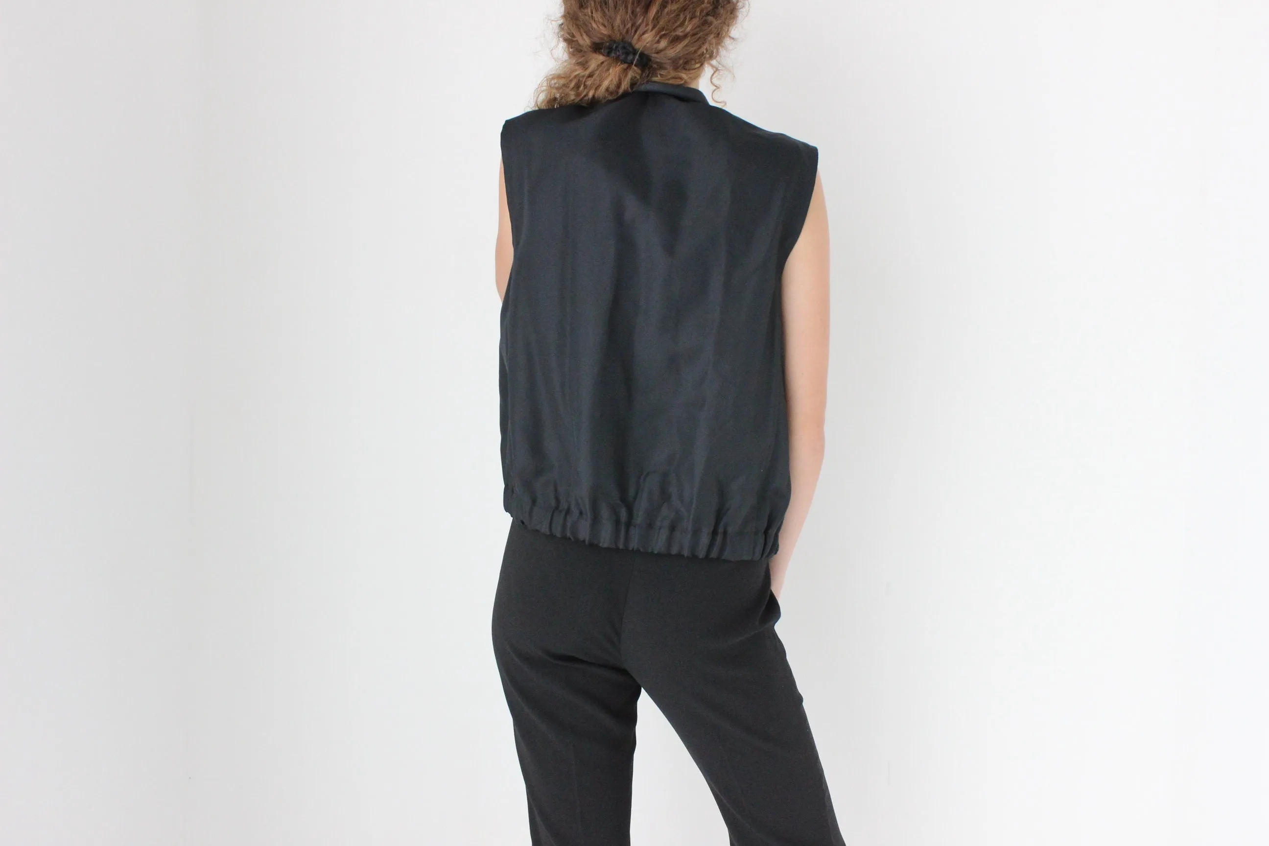 90s Unusual Business/Casual Button Front Waistcoat Top