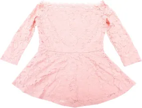 Allegra K Elegant Lace Blouse for Women's Semi Sheer 3/4 Sleeve Off Shoulder Peplum Top