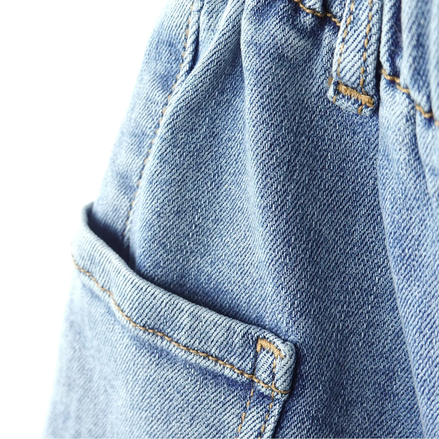 Baby Girls Jeans,Toddler Boy Elastic Waist with D-ring Square-Shaped Pockets Straight Leg Denim Pants