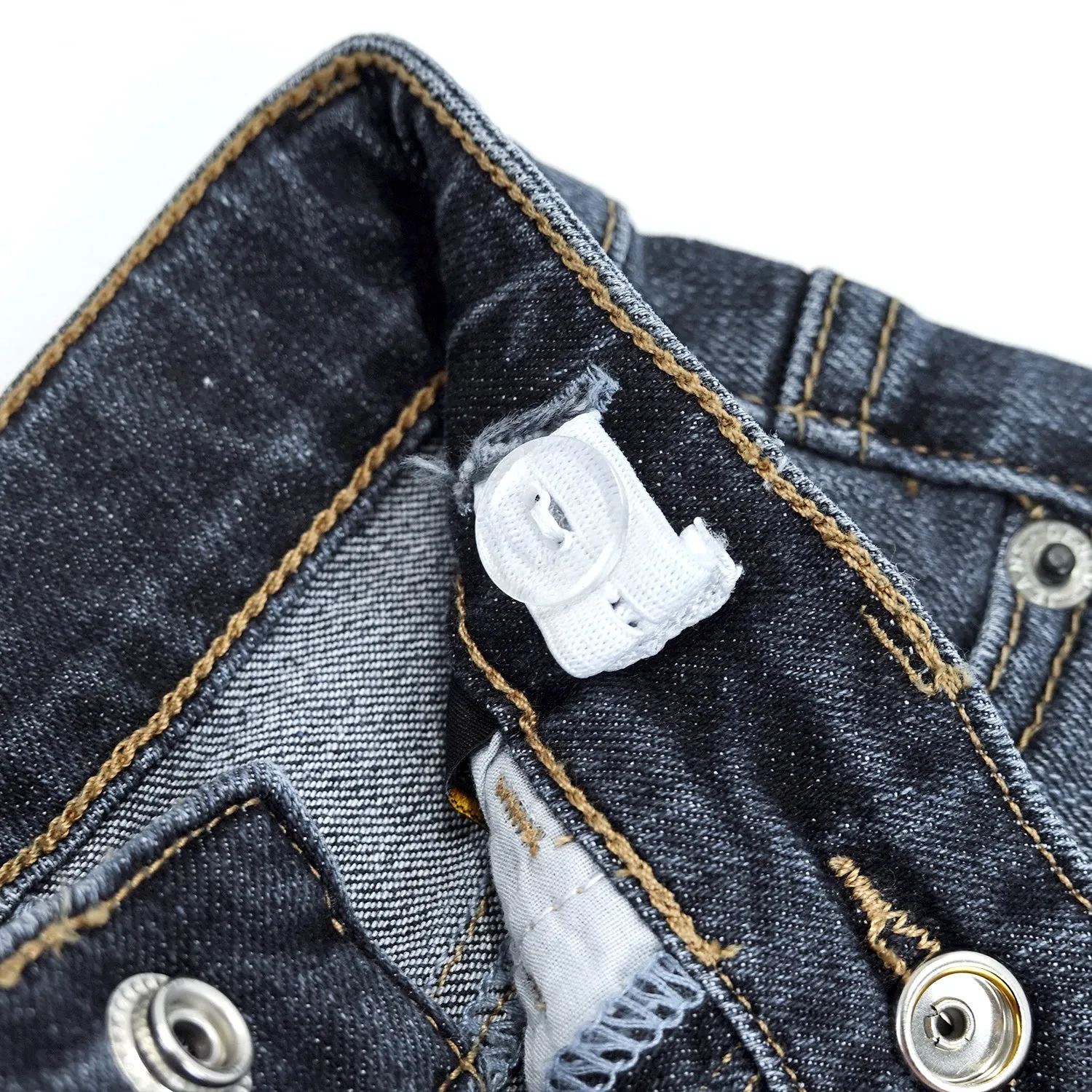 Baby Jeans,Little Toddler Elastic Band Inside with D-ring Distressed Vintage Creasing Stretch Denim Pants