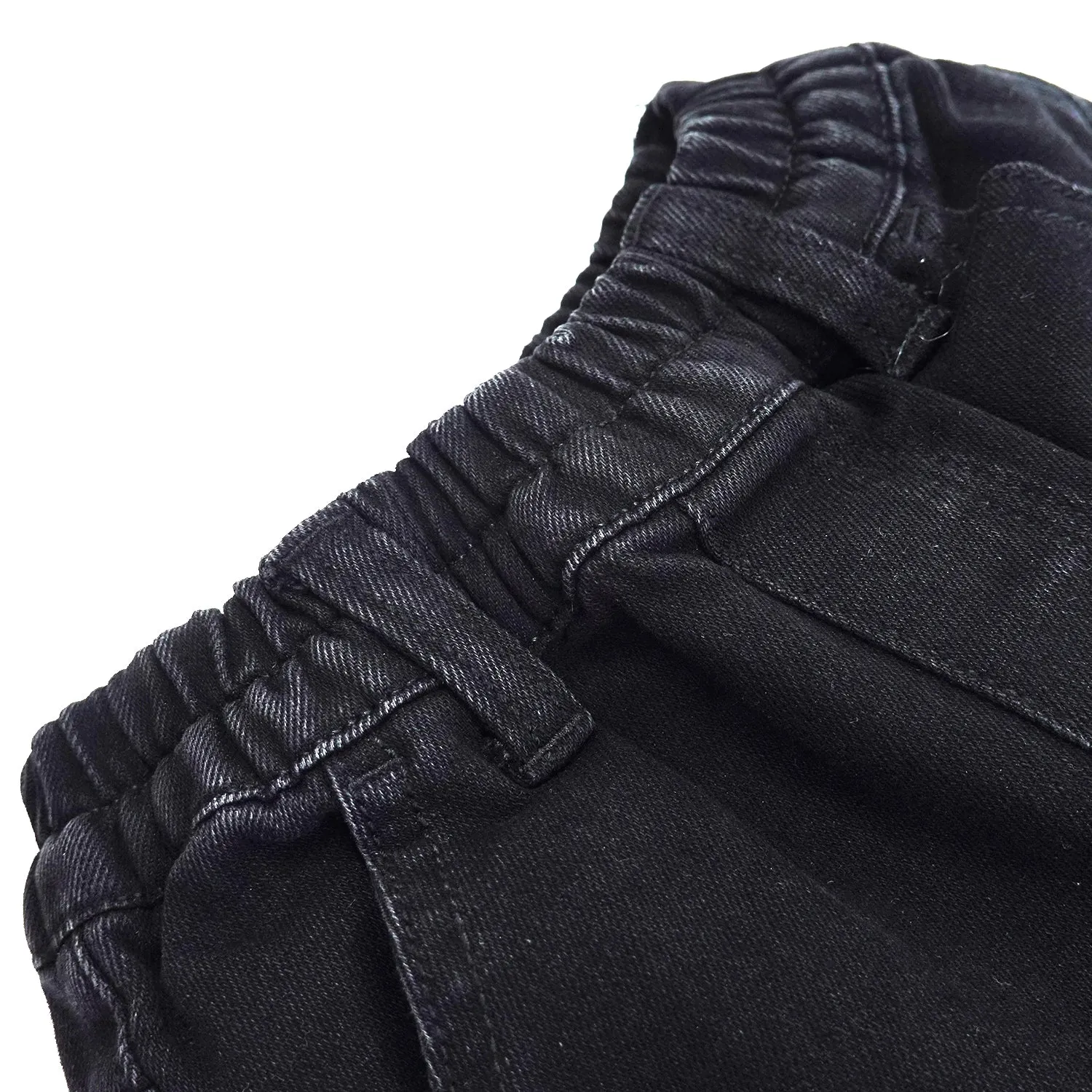 Baby Jeans,Little Toddler Kids Elastic Waist with D-ring Stretch Cargo Denim Pants
