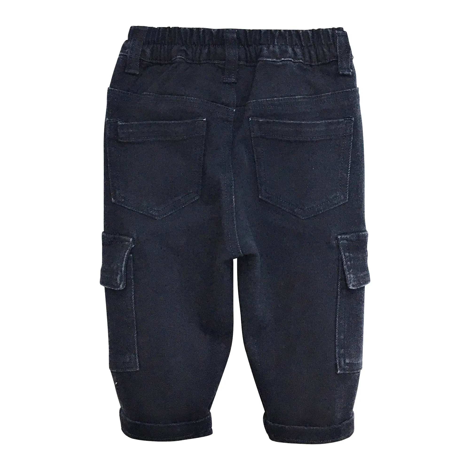 Baby Jeans,Little Toddler Kids Elastic Waist with D-ring Stretch Cargo Denim Pants