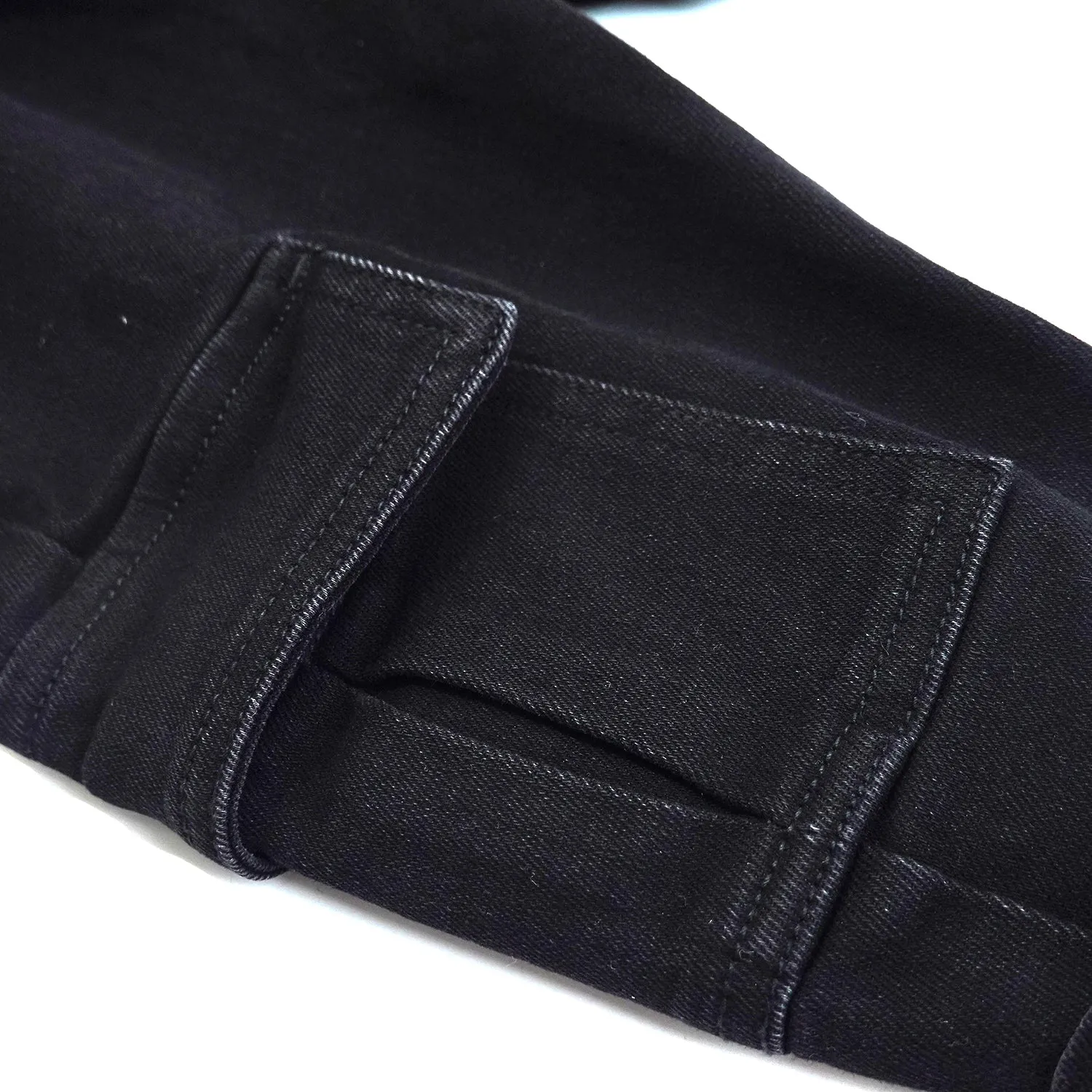 Baby Jeans,Little Toddler Kids Elastic Waist with D-ring Stretch Cargo Denim Pants