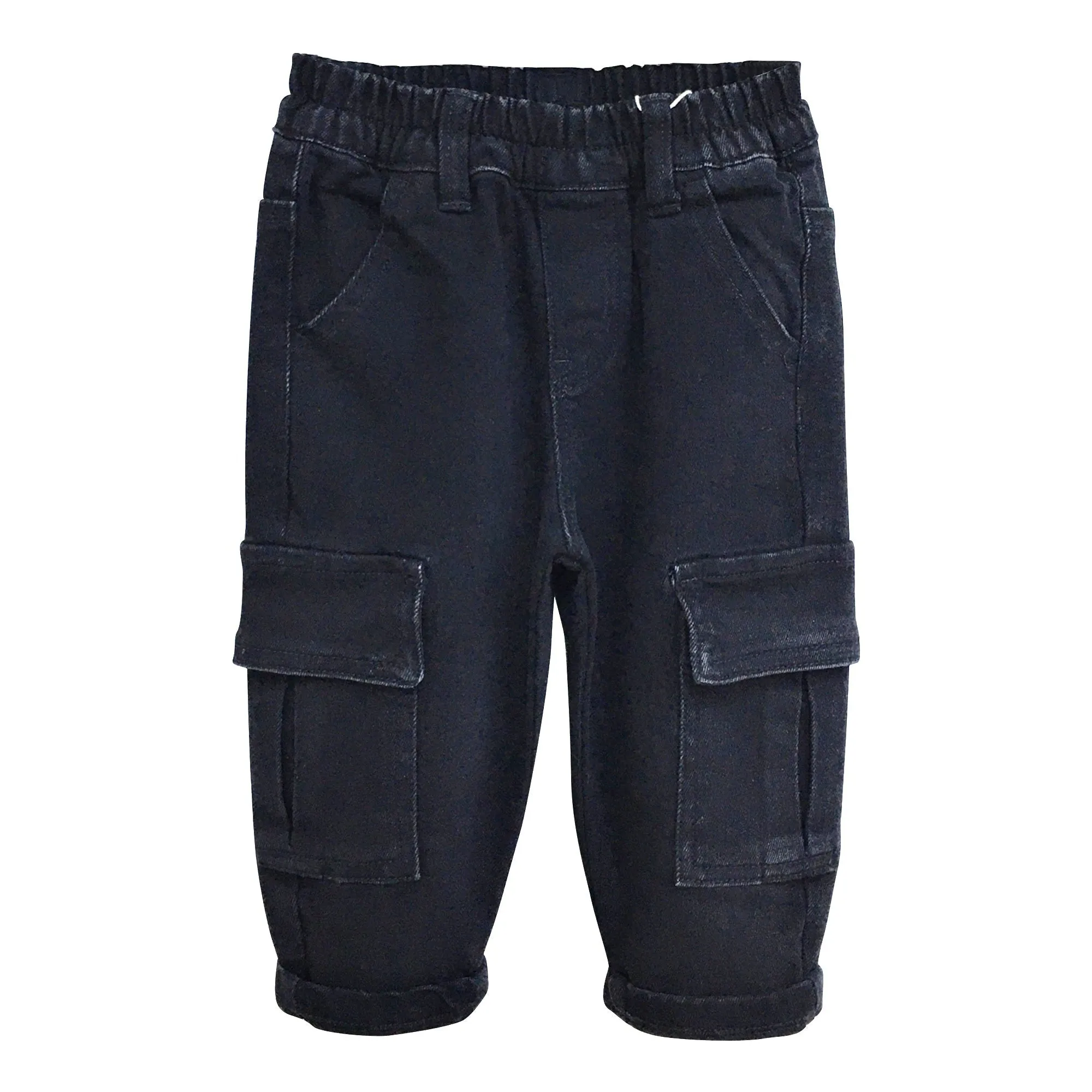 Baby Jeans,Little Toddler Kids Elastic Waist with D-ring Stretch Cargo Denim Pants