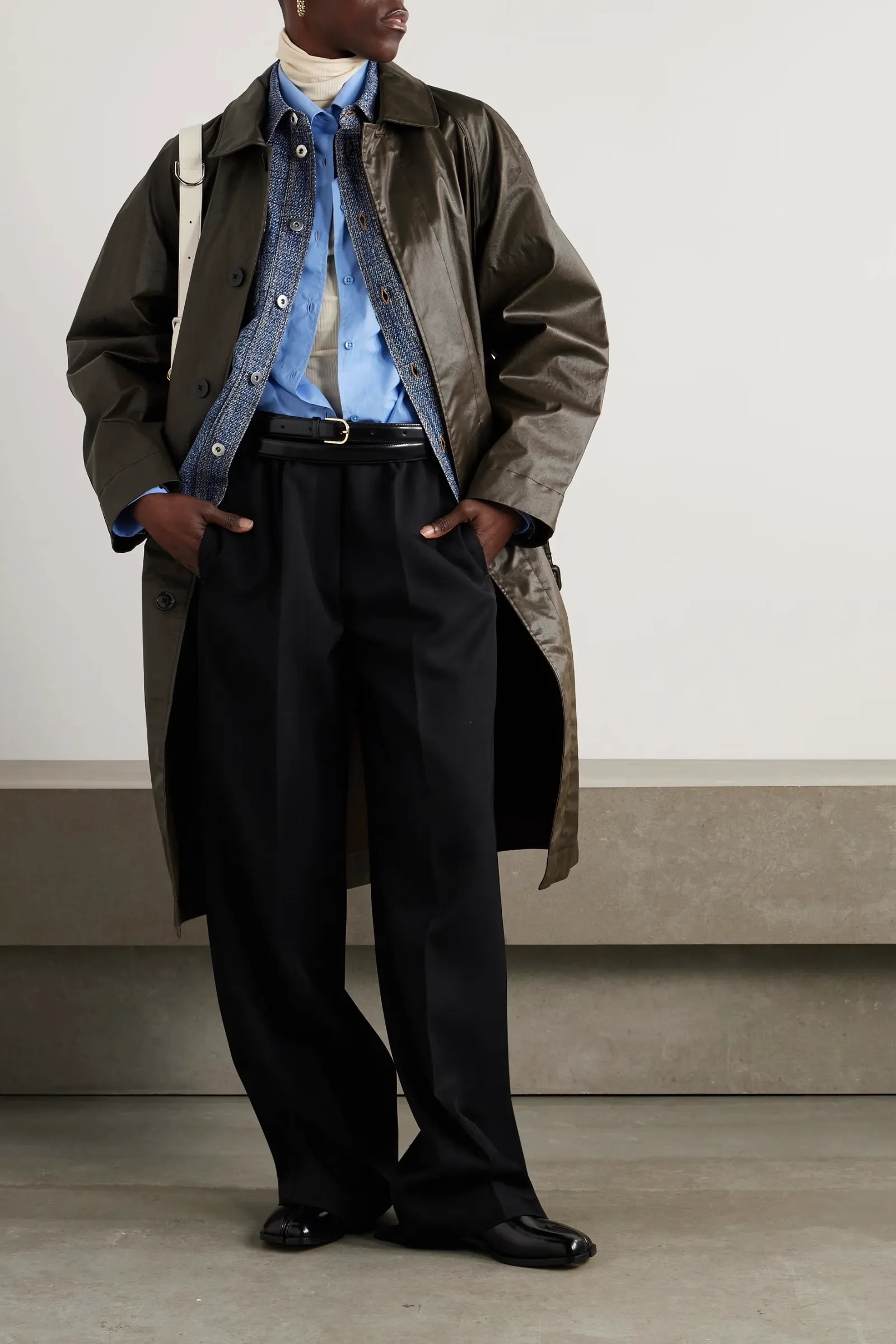 Belted Coated-cotton Coat