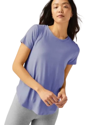 Beyond Yoga Featherweight On The Down low Tee - Periwinkle Cloud Heather