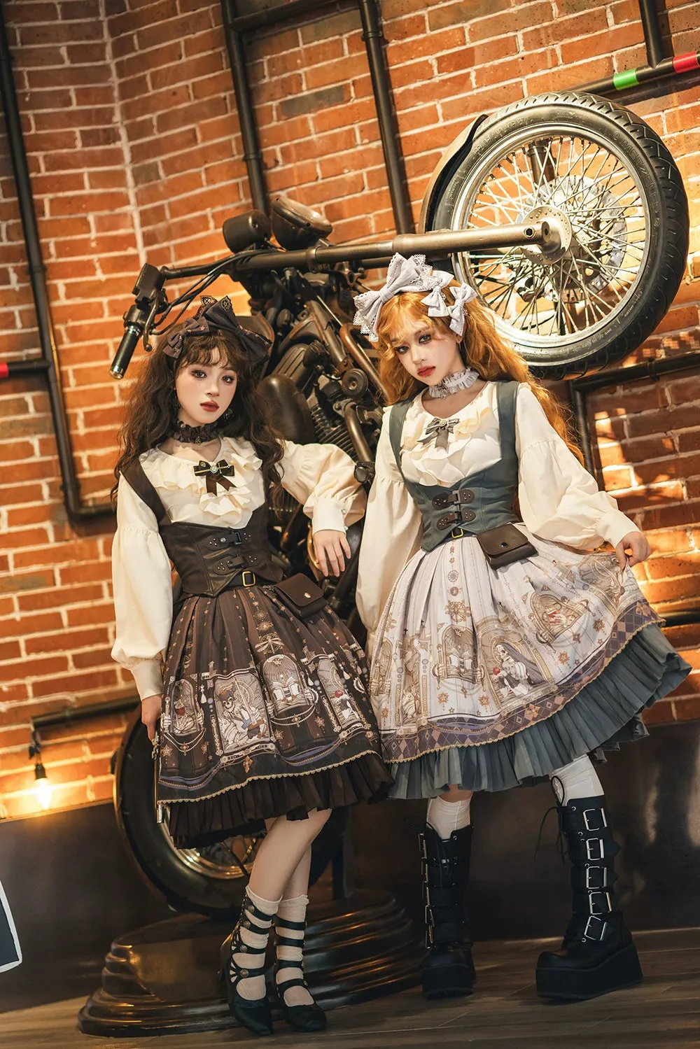 (BFM)Miss Point~Demon Hunting Notes~Elegant Lolita Beige Mutton Sleeve Blouse