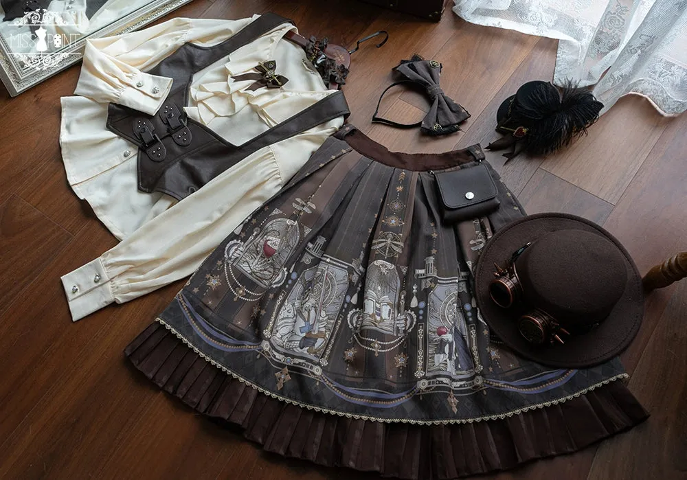 (BFM)Miss Point~Demon Hunting Notes~Elegant Lolita Beige Mutton Sleeve Blouse