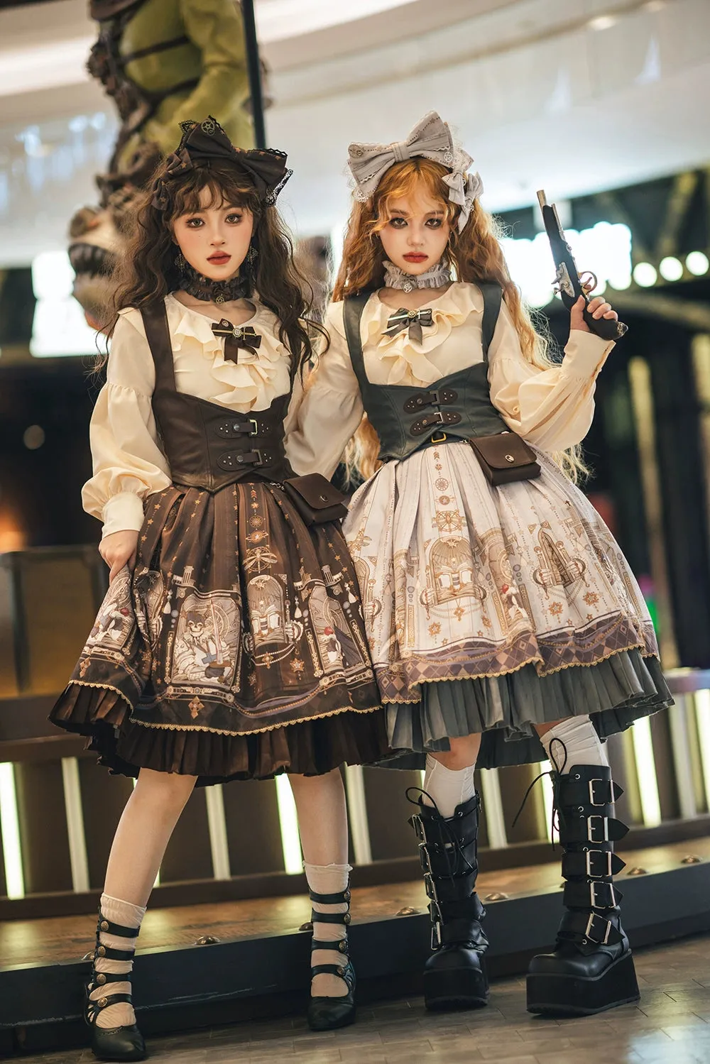 (BFM)Miss Point~Demon Hunting Notes~Elegant Lolita Beige Mutton Sleeve Blouse