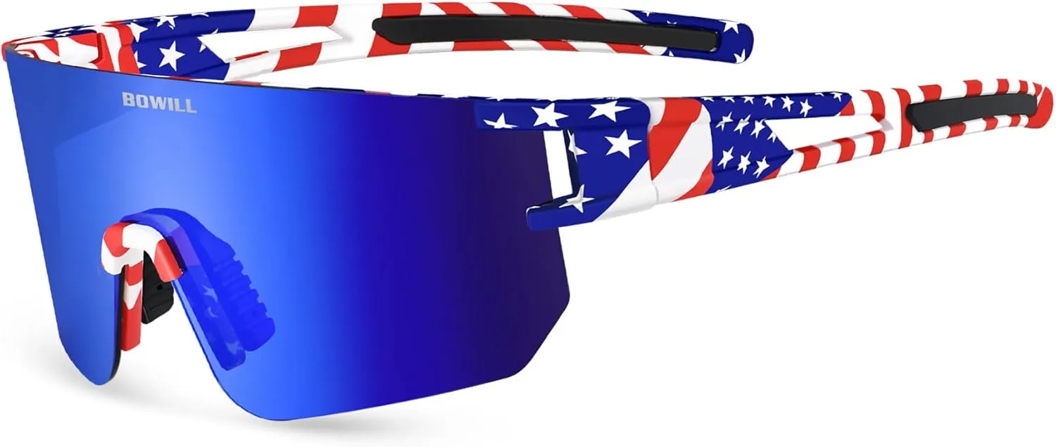 BOWILL Youth Polarized Sunglasses, UV 400 Protection Sports Kids Sun Glasses for Teens Boy's Girl's Cycling Baseball Softball