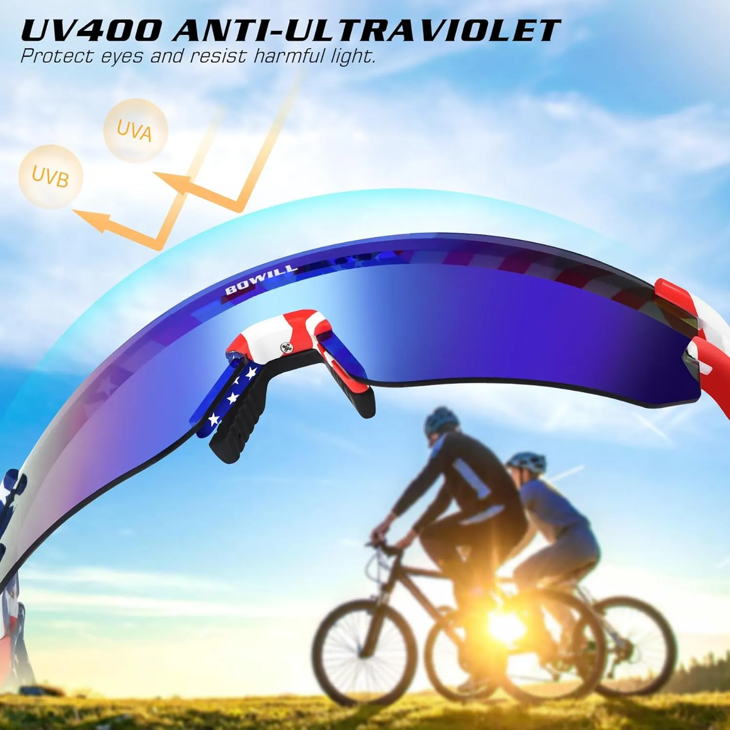 BOWILL Youth Polarized Sunglasses, UV 400 Protection Sports Kids Sun Glasses for Teens Boy's Girl's Cycling Baseball Softball