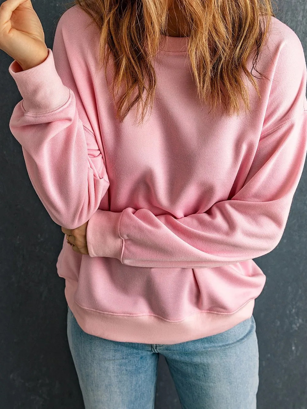 Casual Pink Sweatshirt