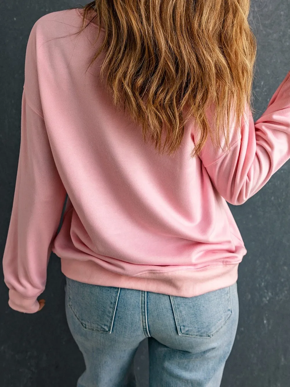 Casual Pink Sweatshirt