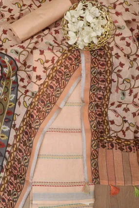 Chic Pastel Linen Digital Printed Three Piece Suit Set