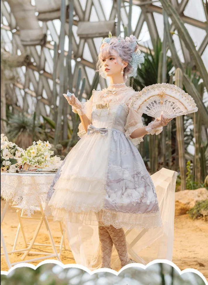 Confession Balloon~Unicorn~Sweet Lolita Dress and blouse Multicolors