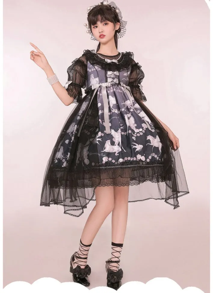 Confession Balloon~Unicorn~Sweet Lolita Dress and blouse Multicolors