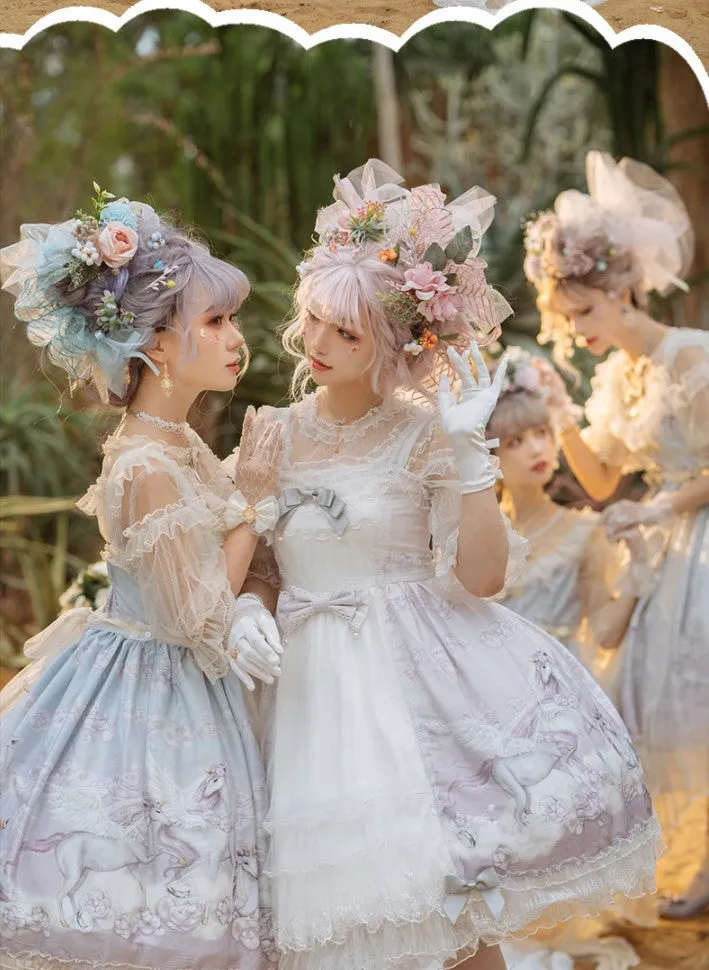 Confession Balloon~Unicorn~Sweet Lolita Dress and blouse Multicolors