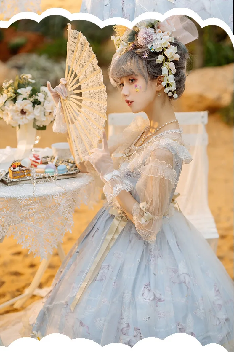 Confession Balloon~Unicorn~Sweet Lolita Dress and blouse Multicolors