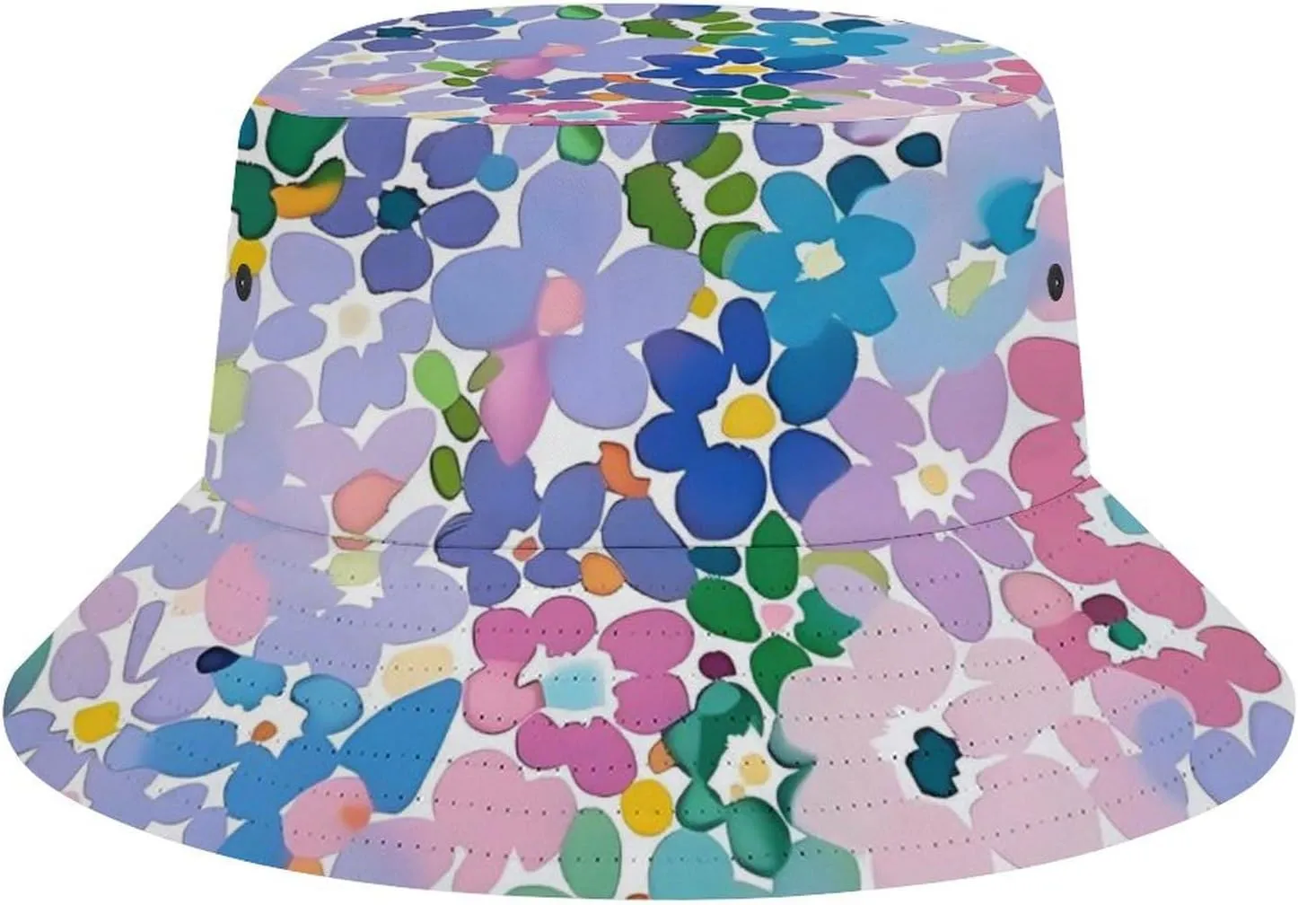 Cute Tiny Pastel Abstract Floral Unisex Bucket Hat Wide Brim Sun Hat for Outdoor Travel Fishing Safari
