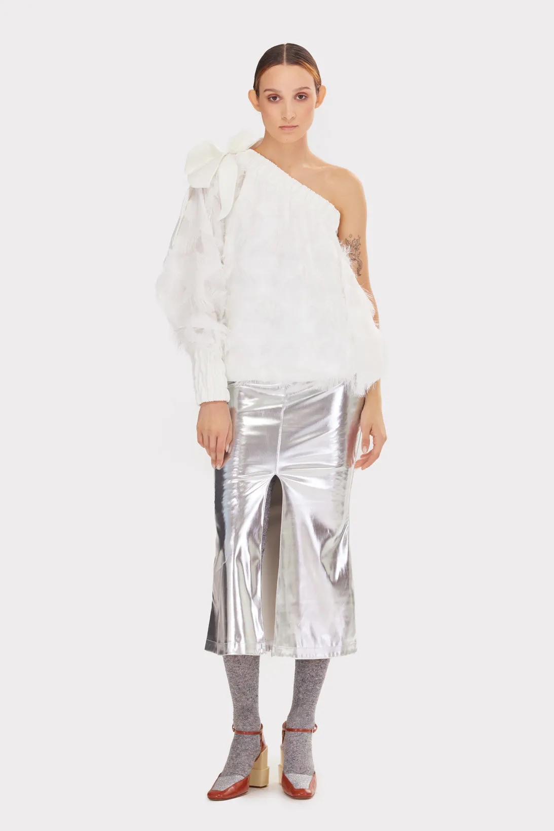 Designer Off-Shoulder Blouse White