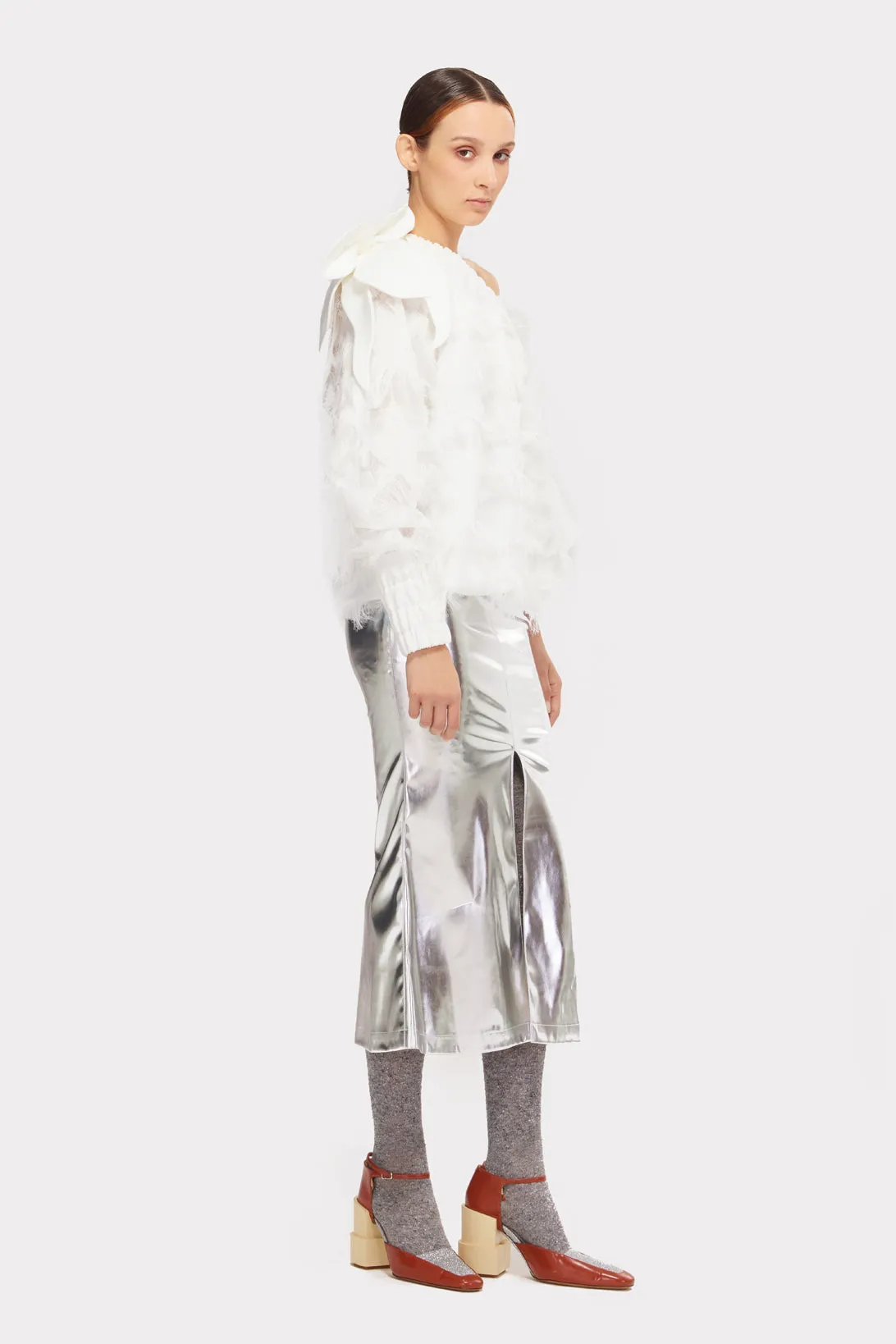 Designer Off-Shoulder Blouse White