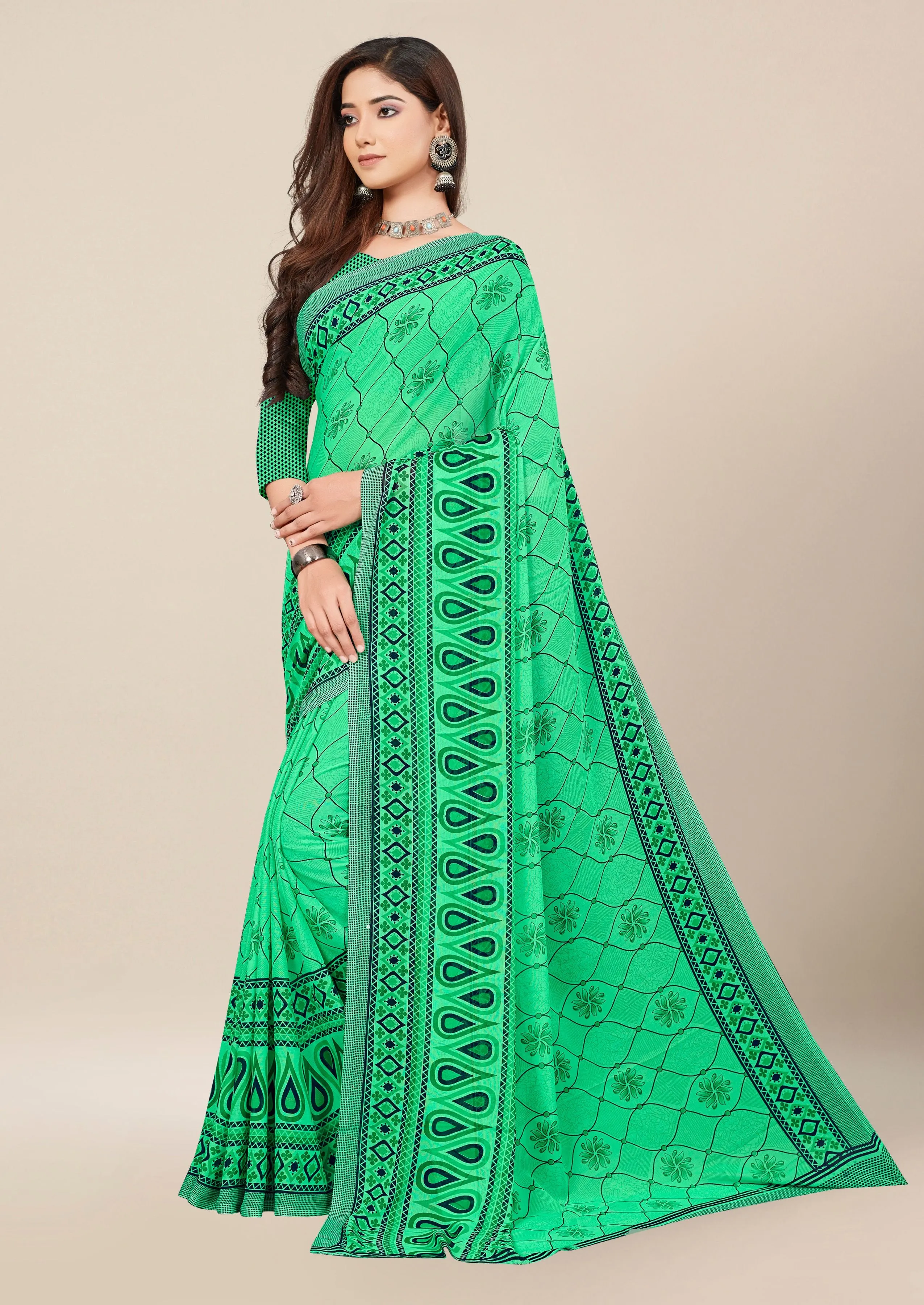 Elegant Printed Reniel Saree For Women