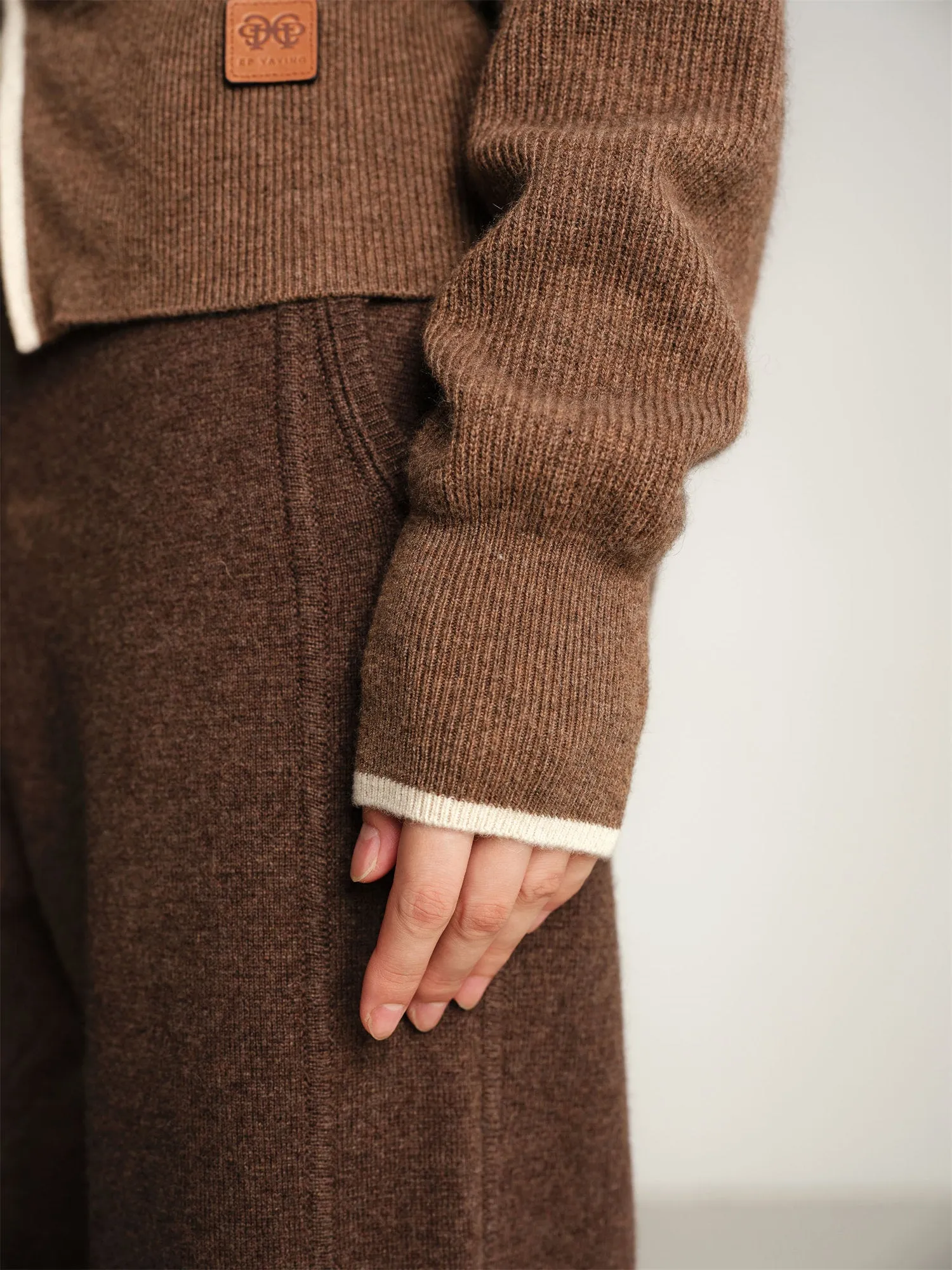 EP YAYING Hooded Knitted Wool Sweater