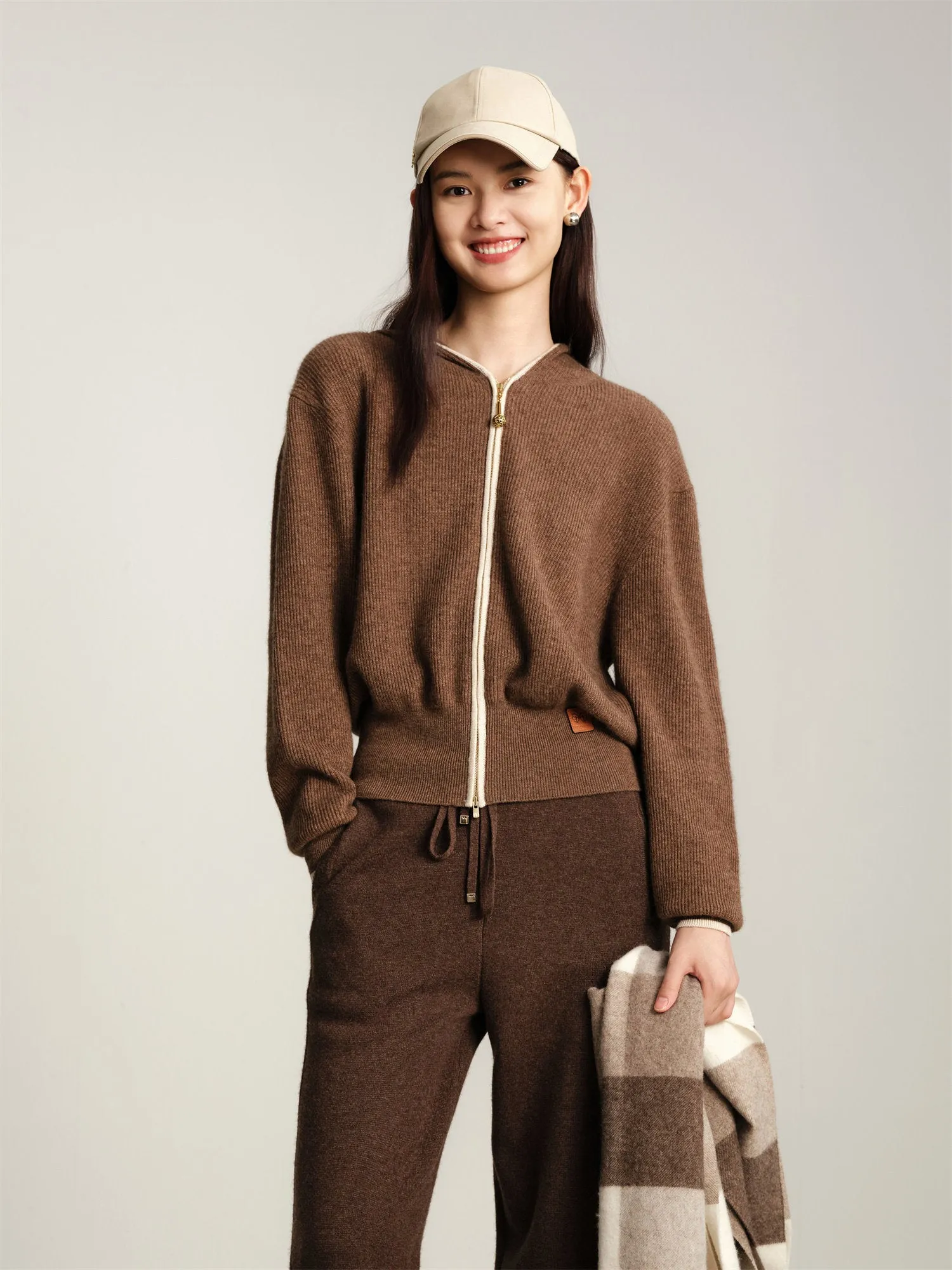 EP YAYING Hooded Knitted Wool Sweater