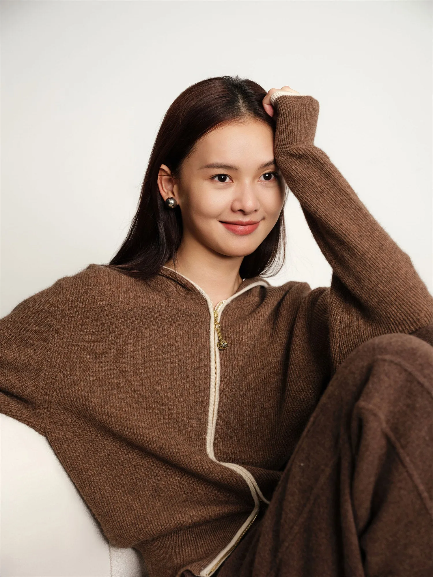EP YAYING Hooded Knitted Wool Sweater