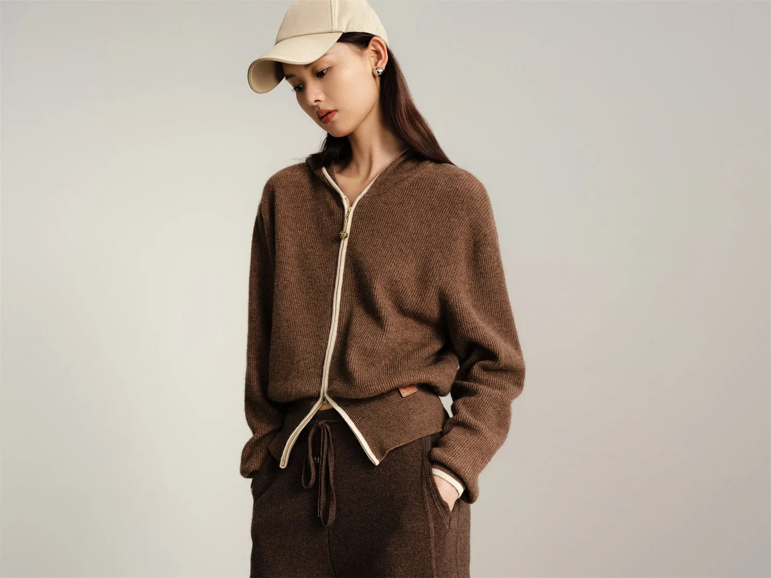 EP YAYING Hooded Knitted Wool Sweater