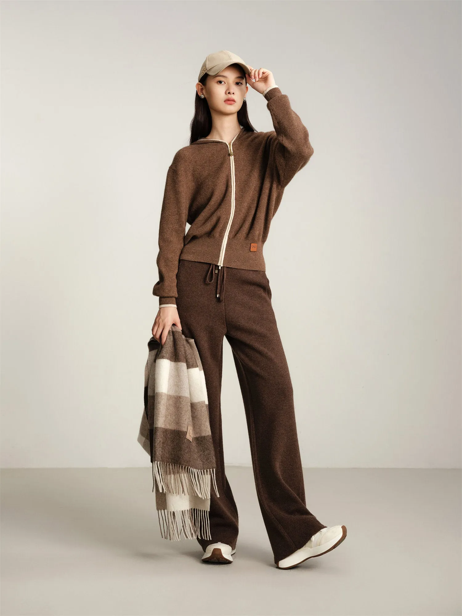 EP YAYING Hooded Knitted Wool Sweater