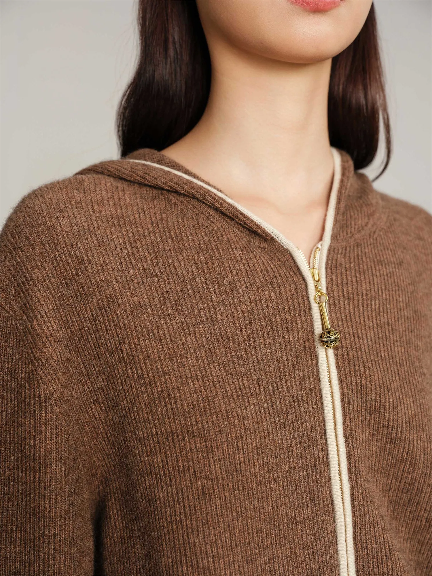 EP YAYING Hooded Knitted Wool Sweater