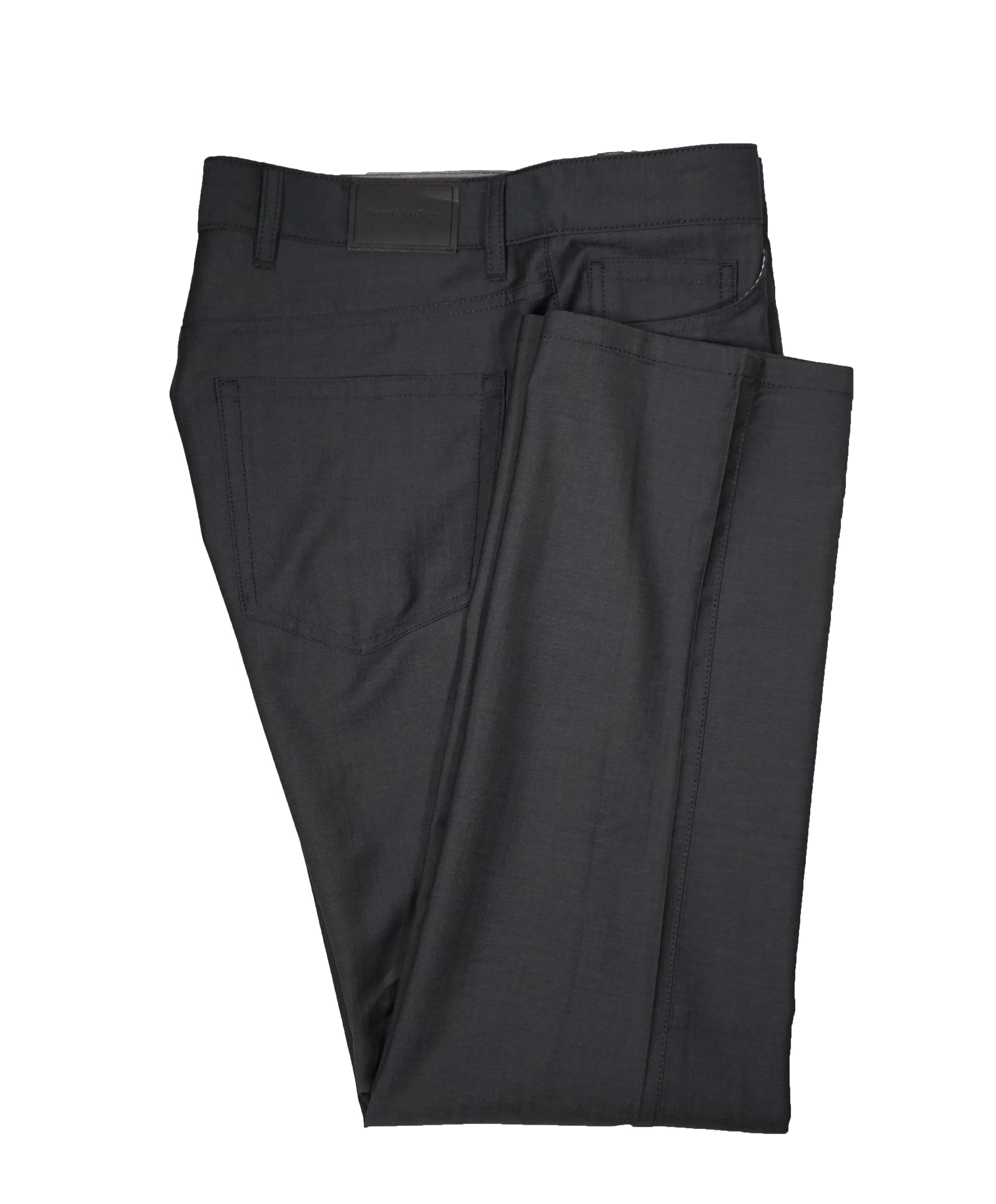 ERMENEGILDO ZEGNA - Pastel Blue 5-Pocket Twill Weave Pants - 34W