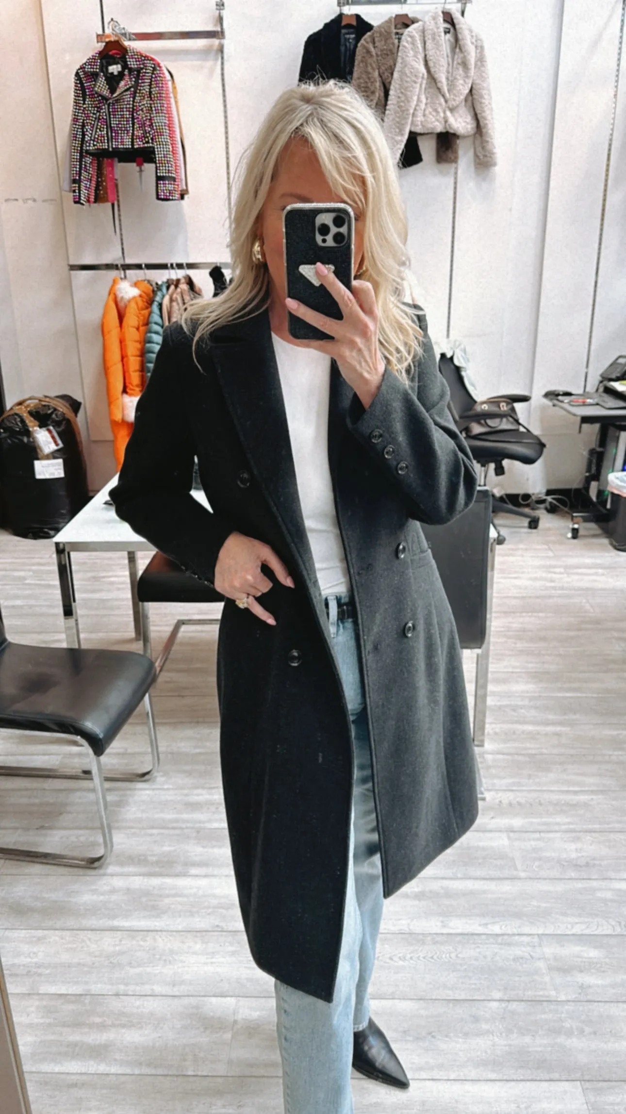 FINAL SALE!! London Double Breasted Coat in Charcoal