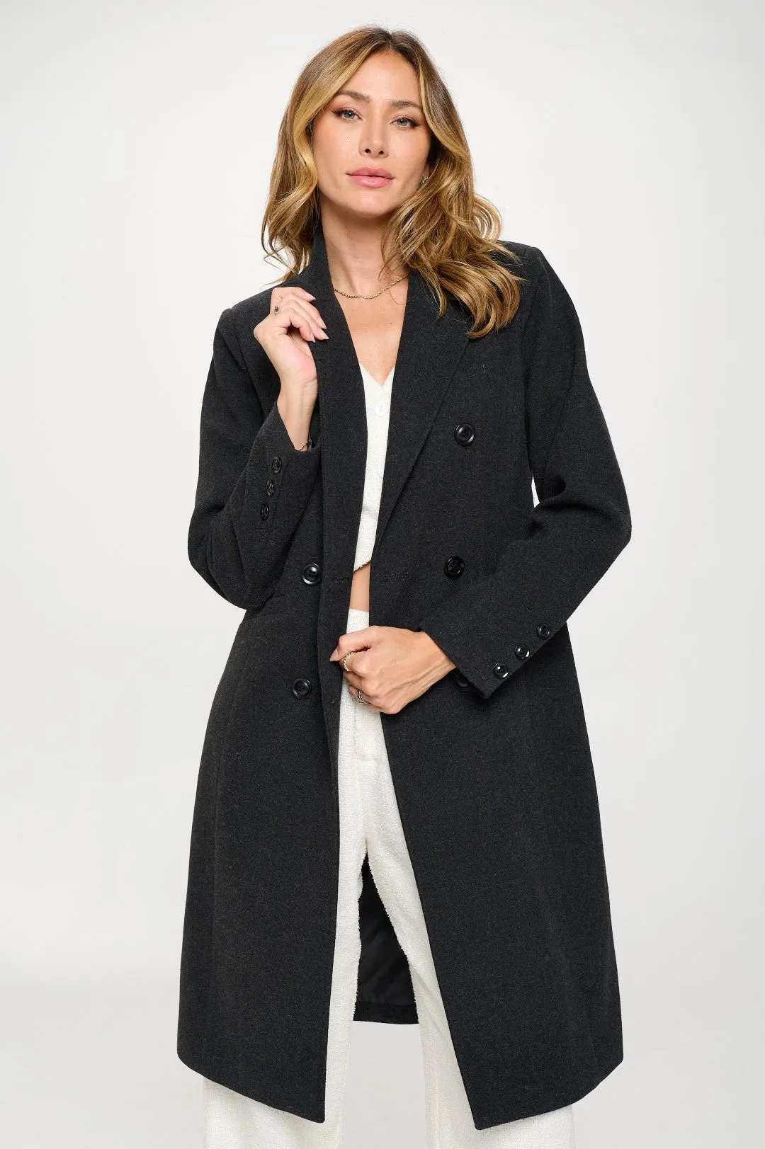 FINAL SALE!! London Double Breasted Coat in Charcoal