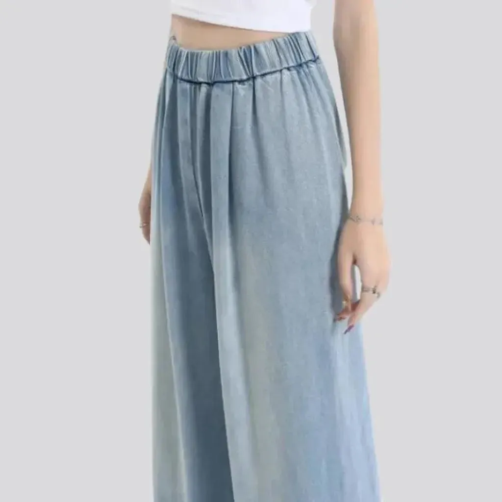 Floor-length women's soft jeans