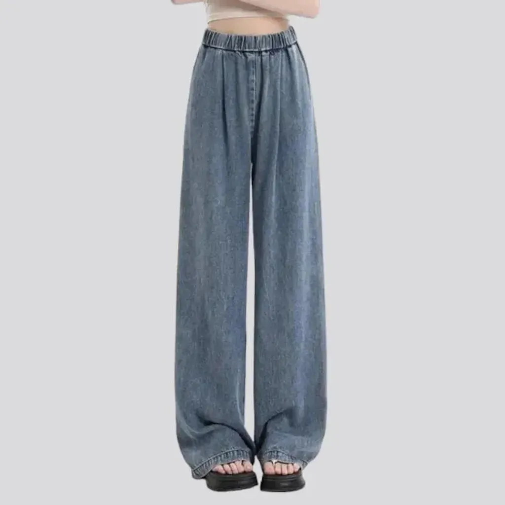 Floor-length women's soft jeans