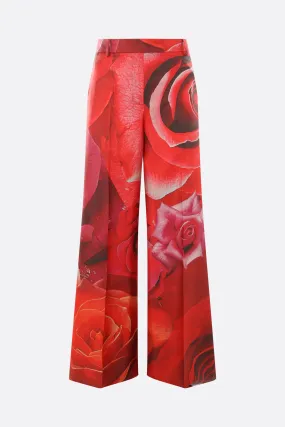 Garden Rose Silk Twill Trousers