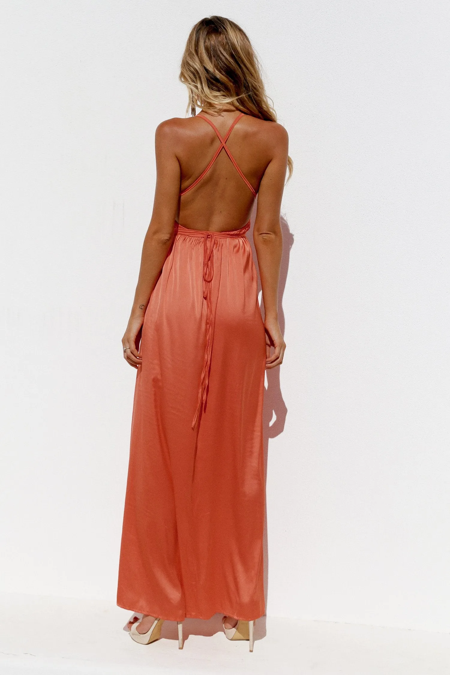 Girl On Fire Maxi Dress (Coral)
