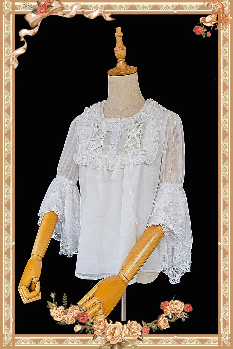 Infanta~Elegant Lolita Loose Blouse Lace Multicolor