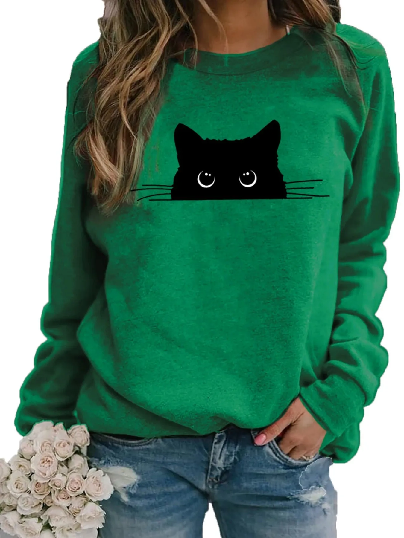 Ivyshape | Casual Cat Sweatshirt