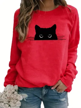 Ivyshape | Casual Cat Sweatshirt