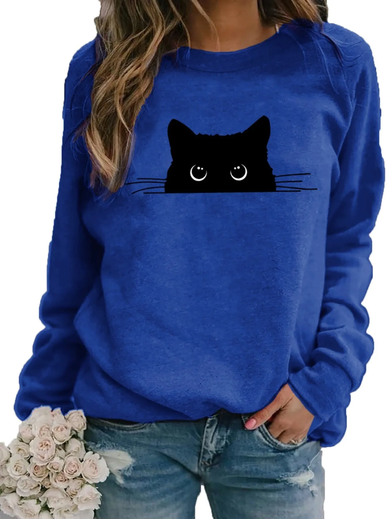 Ivyshape | Casual Cat Sweatshirt