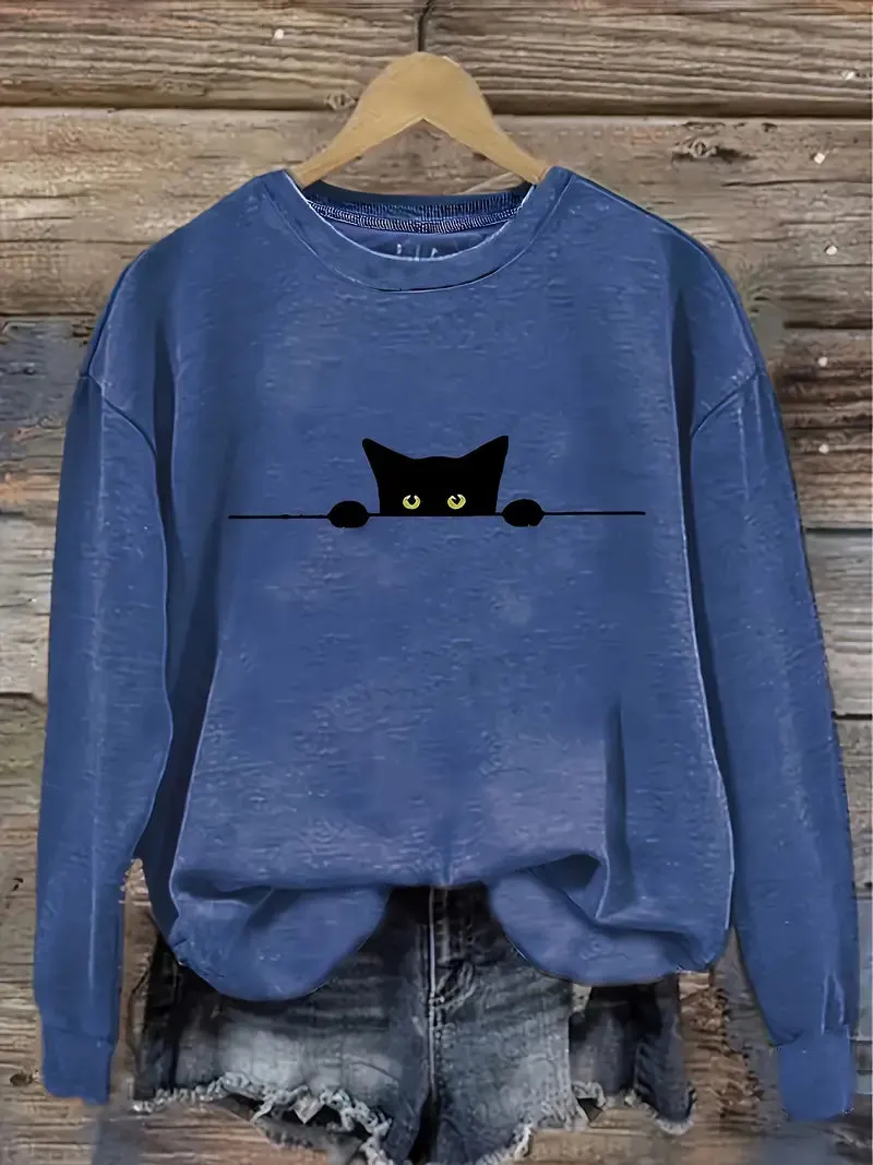 Ivyshape | Casual Cat Sweatshirt