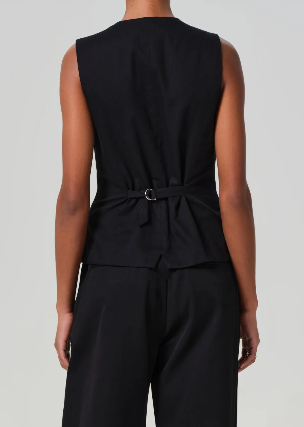 Jasmin Long Vest in Black