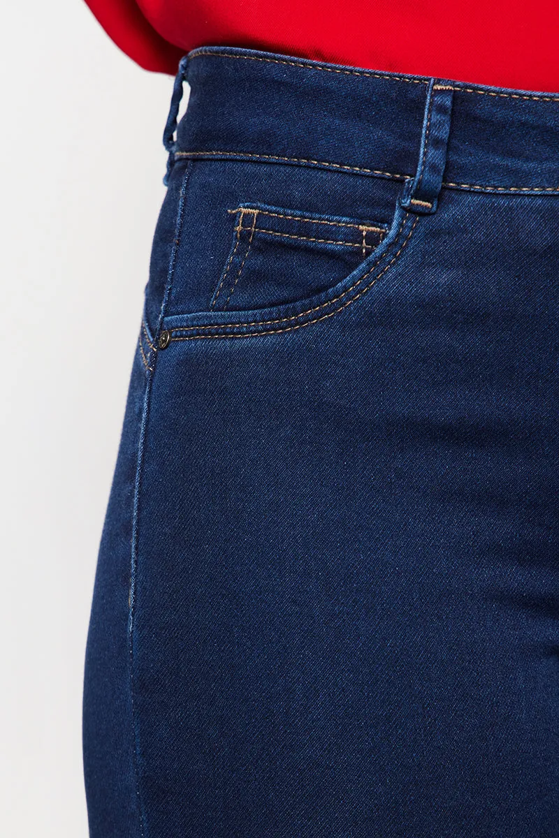 Jeans Tiro Medio Pitillo   4237