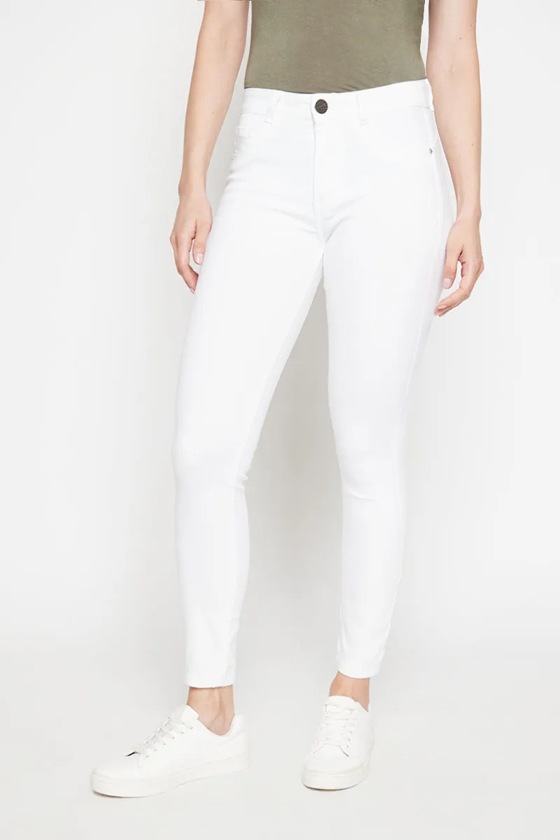 Jeans Tiro Medio Pitillo   4295